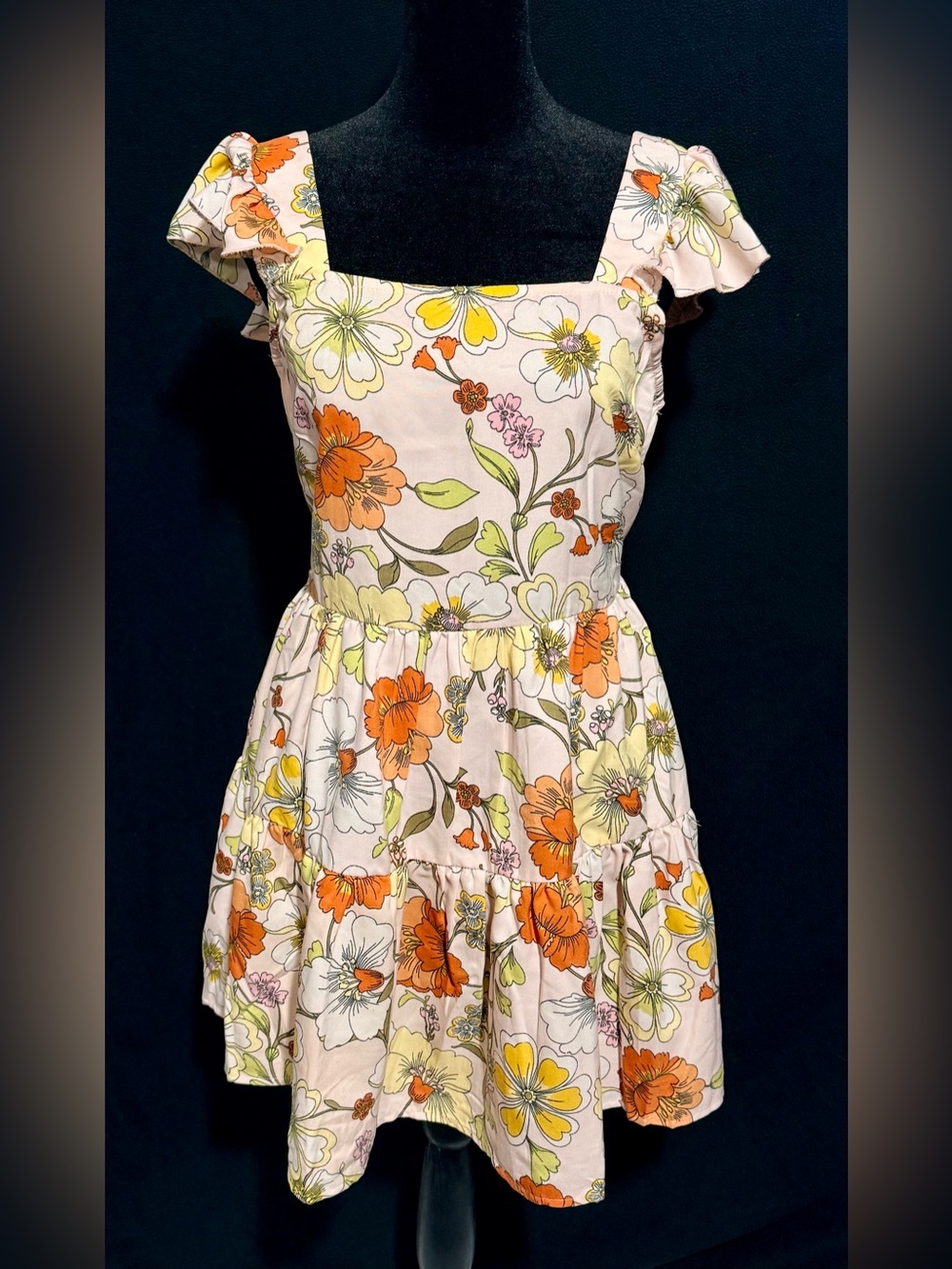 NWT Lottie & Holly (BOG Collective)Floral Square-Neck Mini Dress